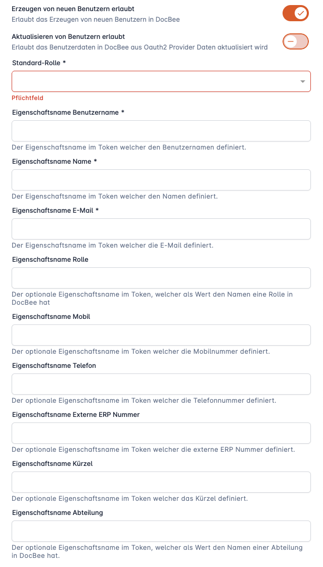 Benutzer anlegen über OAuth2