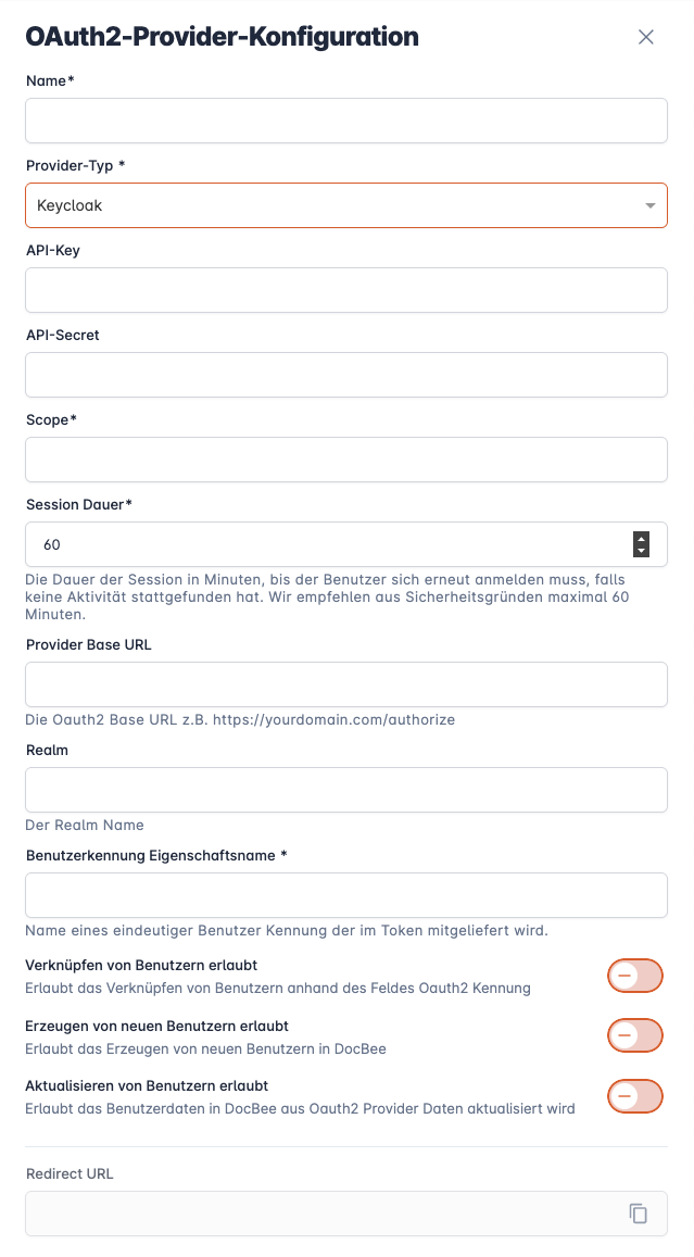 Konfiguration Keycloak-Provider